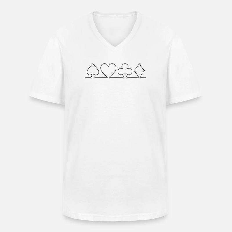 Minimalistisches Karten-Design | einfarbig - Männer-T-Shirt mit V-Ausschnitt - Weiß