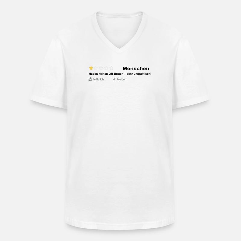 Menschen Bewertung - Leider kein Off Button! - Männer-T-Shirt mit V-Ausschnitt - Weiß