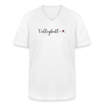 Volleyball - Männer-T-Shirt mit V-Ausschnitt - Weiß - Vorne - AI Model Male 185 light (185cm)