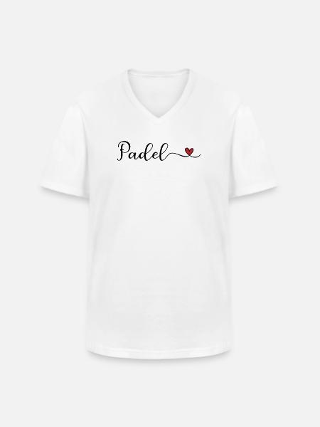 Padel Heart Design - Men's V-Neck T-Shirt - white