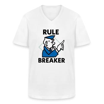 Monopoly Rule Breaker Avec Des Policiers - T-shirt col V Homme - blanc - Devant - AI Model Male 185 light (185cm)