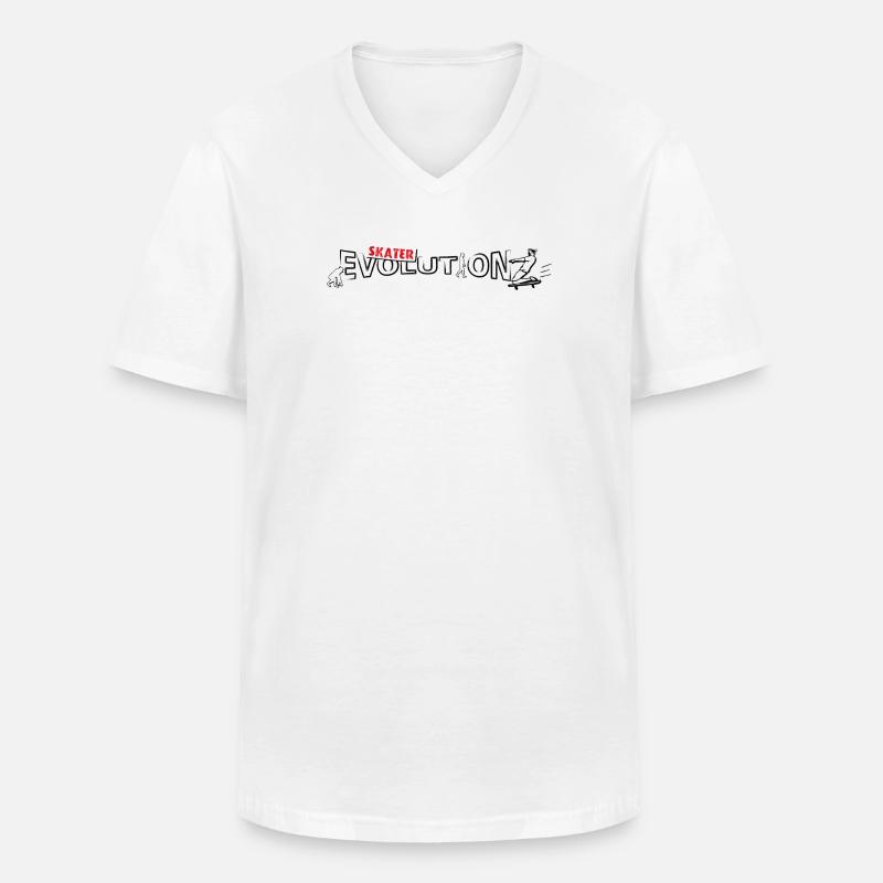 Skateboarder Design | Skate-Evolution - Männer-T-Shirt mit V-Ausschnitt - Weiß