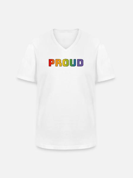 Rainbow proud black - Men's V-Neck T-Shirt - white