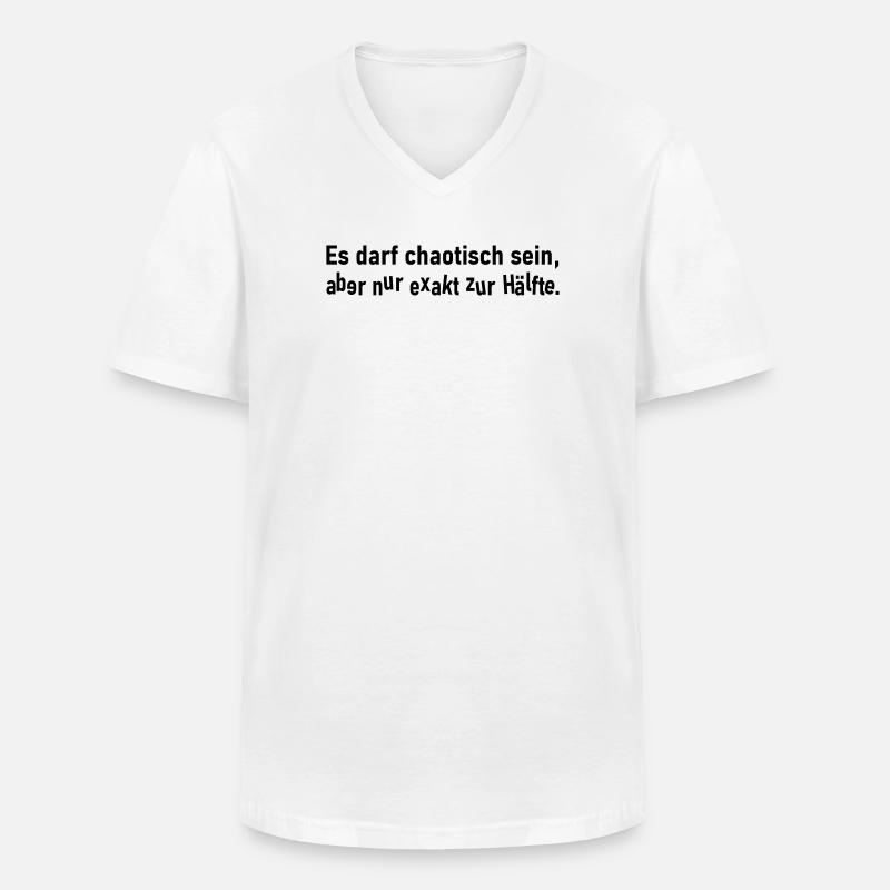 Exakt die Hälfte - Männer-T-Shirt mit V-Ausschnitt - Weiß