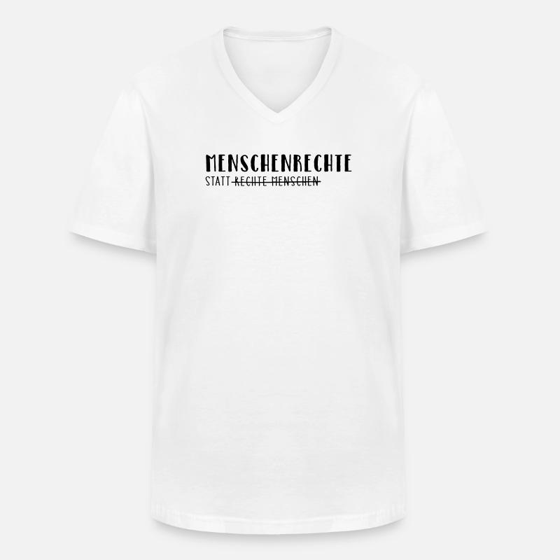 Menschenrechte statt rechte Menschen - Männer-T-Shirt mit V-Ausschnitt - Weiß