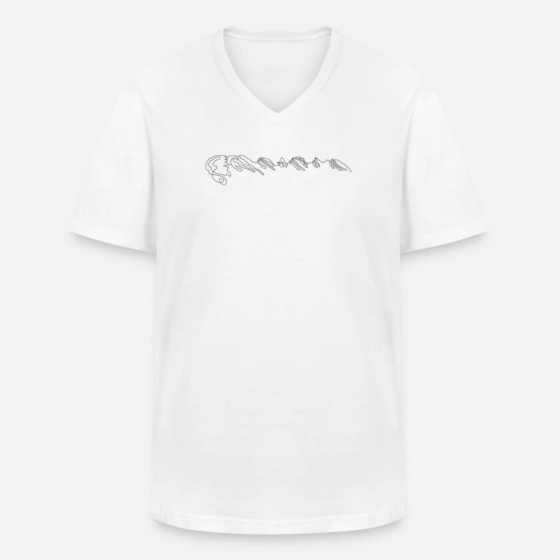 v75504-churfirsten3d-gross - Männer-T-Shirt mit V-Ausschnitt - Weiß