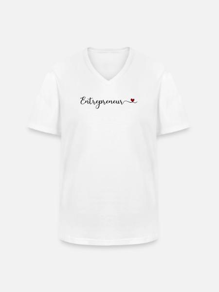 entrepreneur - T-shirt col V Homme - blanc