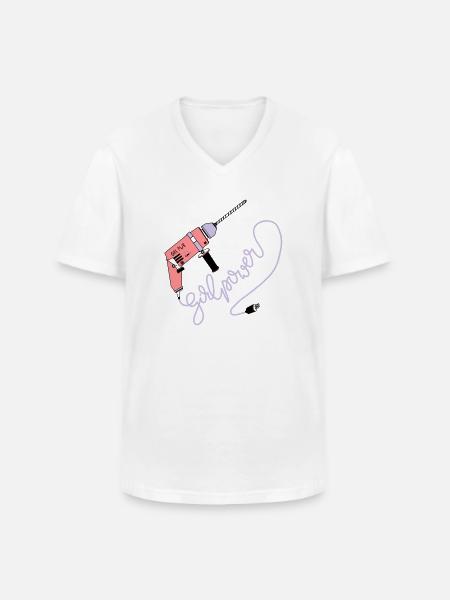 Girlpower - Männer-T-Shirt mit V-Ausschnitt - Weiß