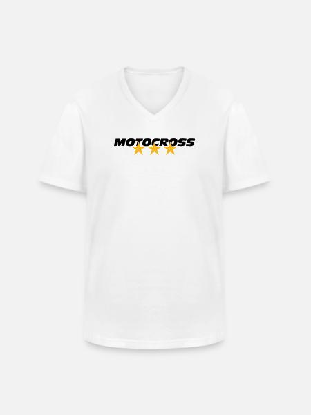 Motocross - Men's V-Neck T-Shirt - white