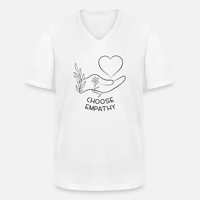 Wählen Sie Empathie-| Line Art Design - Männer-T-Shirt mit V-Ausschnitt - Weiß