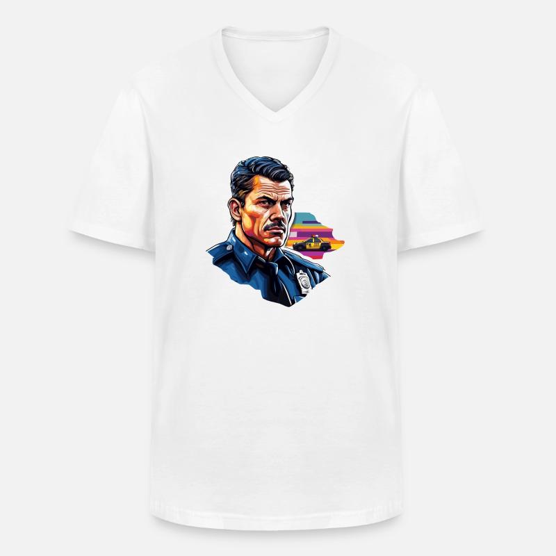 Polizei / Einsatz / Beruf / Job / Einsatzkräfte - Männer-T-Shirt mit V-Ausschnitt - Weiß