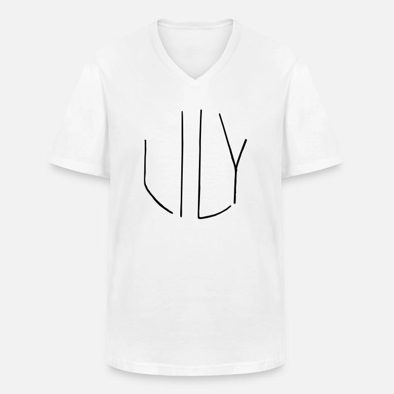 Lily - Männer-T-Shirt mit V-Ausschnitt - Weiß