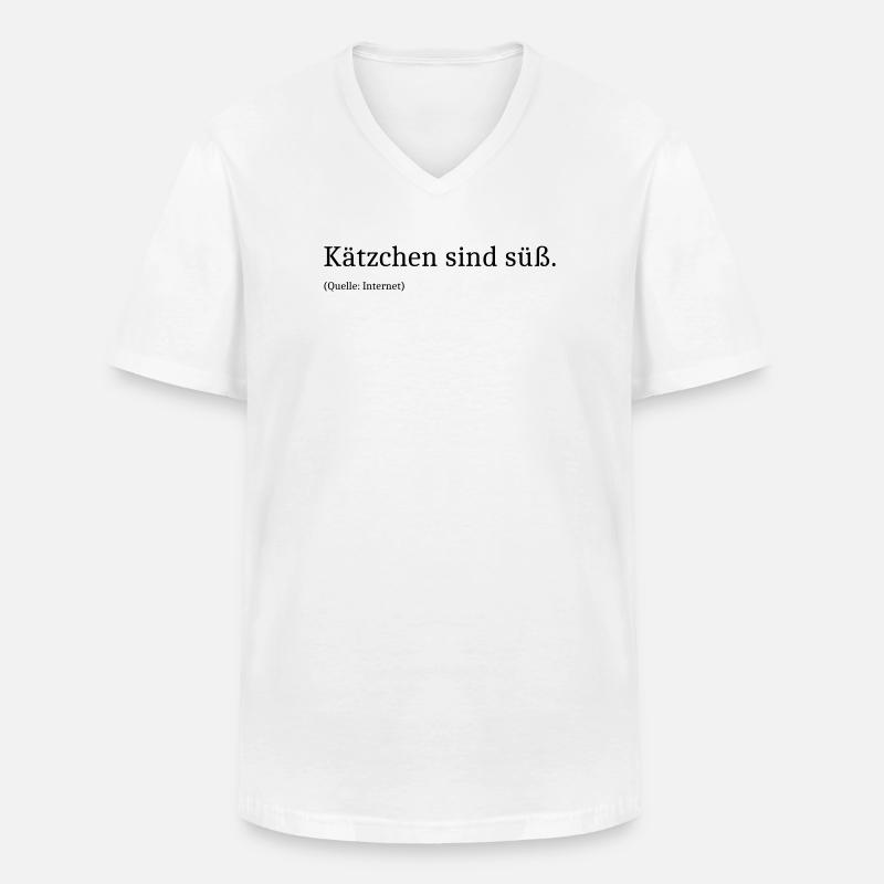 Kaetzchen sind suess - Männer-T-Shirt mit V-Ausschnitt - Weiß