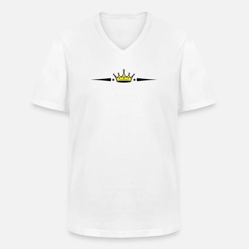 Krone Element - Männer-T-Shirt mit V-Ausschnitt - Weiß