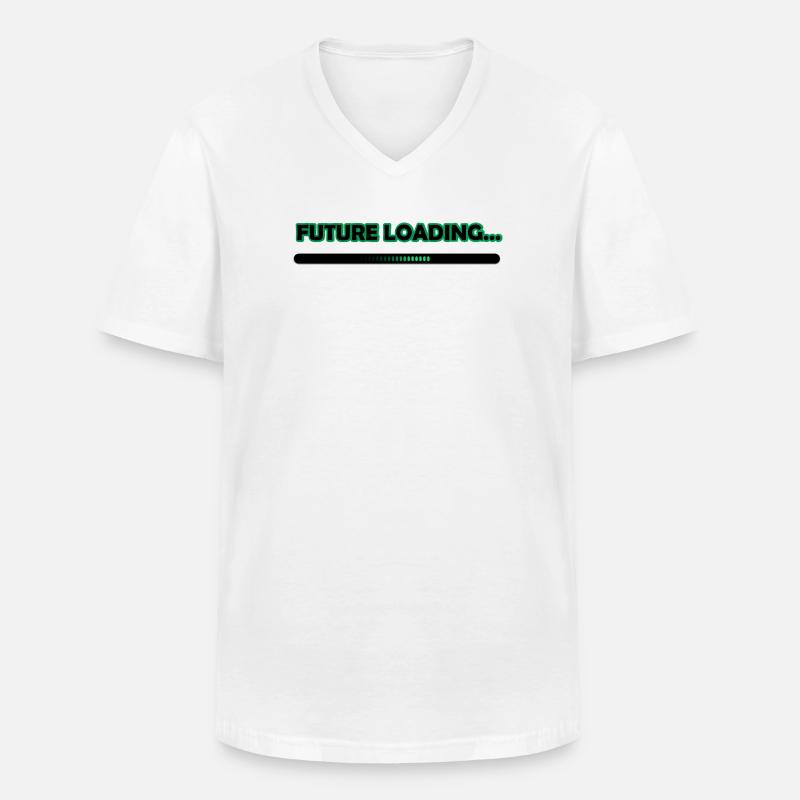 Future Loading Progress Tee - Men's V-Neck T-Shirt - white