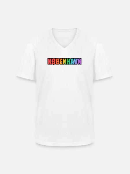 Kbenhavn LGBT Rainbow Copenhagen - Men's V-Neck T-Shirt - white