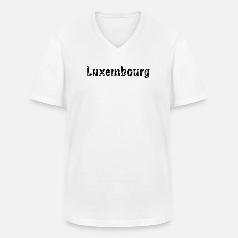 Luxembourg - Männer-T-Shirt mit V-Ausschnitt - Weiß
