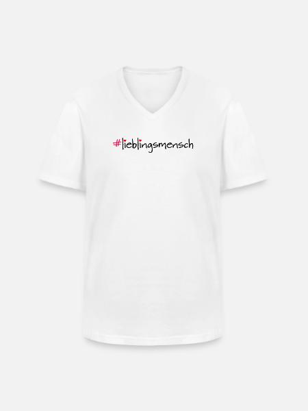 #lieblingsmensch - Männer-T-Shirt mit V-Ausschnitt - Weiß