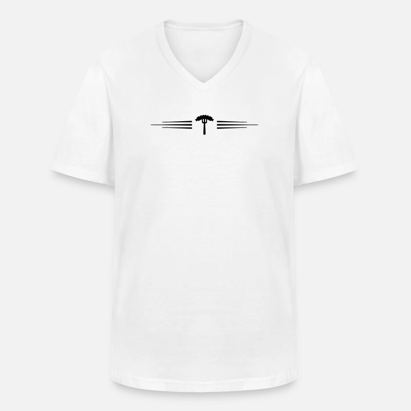 Wurst Gabel  Currywurst - Männer-T-Shirt mit V-Ausschnitt - Weiß