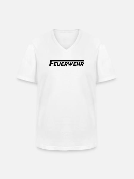 Feuerwehr - Männer-T-Shirt mit V-Ausschnitt - Weiß