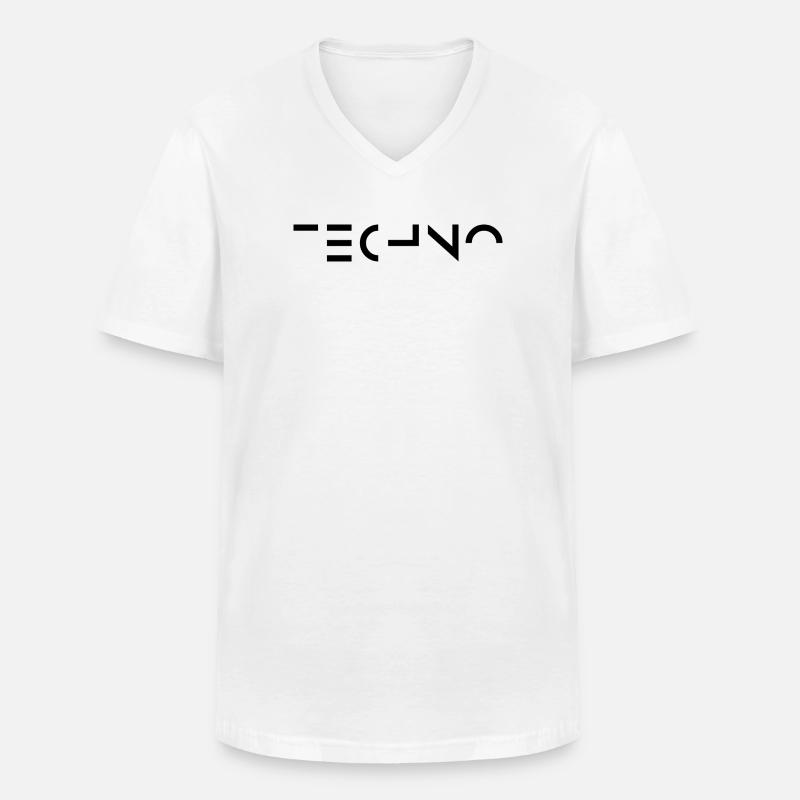 Minimal-Techno-Musik-Logo - Männer-T-Shirt mit V-Ausschnitt - Weiß