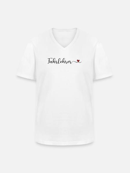 Fahrlehrer mit Herz - Männer-T-Shirt mit V-Ausschnitt - Weiß