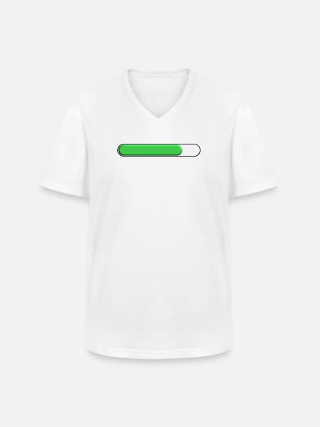 Average gauge Green (three quarters) - Men's V-Neck T-Shirt - white