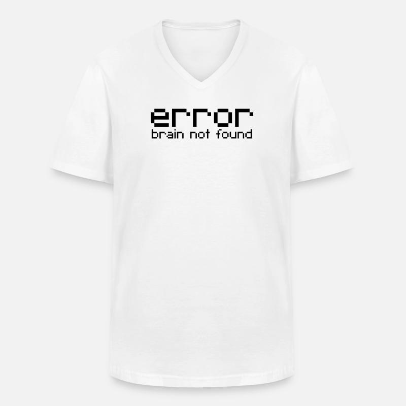 error brain not found - Männer-T-Shirt mit V-Ausschnitt - Weiß