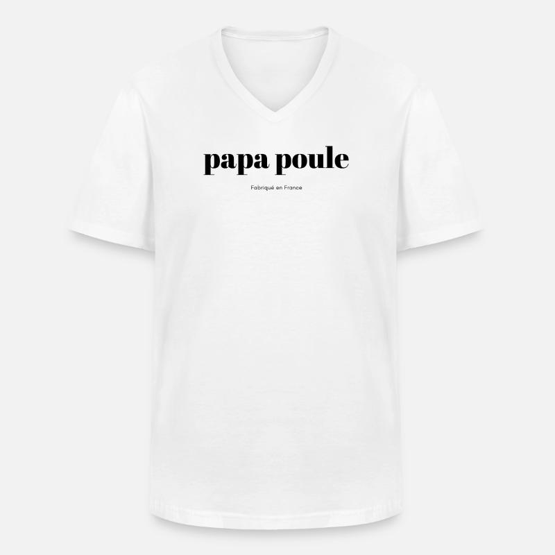 Daddy-Chicken-script - Men's V-Neck T-Shirt - white