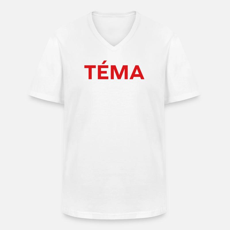 TEMA - Männer-T-Shirt mit V-Ausschnitt - Weiß