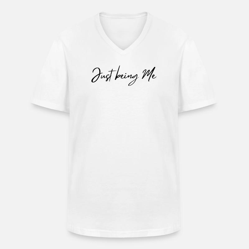 Einfach ich selbst sein - Männer-T-Shirt mit V-Ausschnitt - Weiß