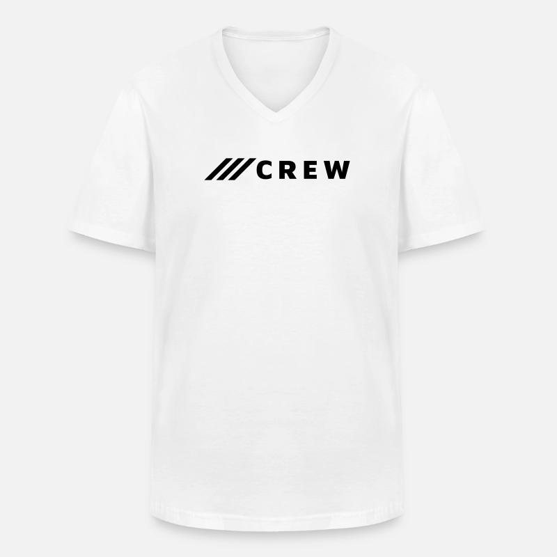 CREW - Männer-T-Shirt mit V-Ausschnitt - Weiß