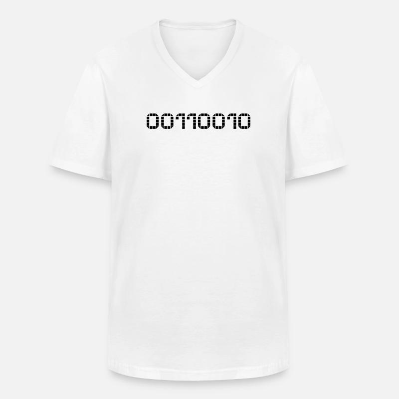 Binary notation - 50 - Men's V-Neck T-Shirt - white