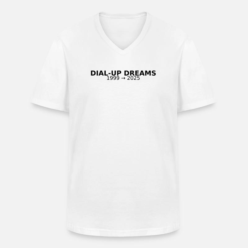 DIAL-UP DREAMS - Männer-T-Shirt mit V-Ausschnitt - Weiß