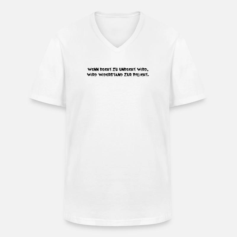 wenn Recht zu Unrecht wird - Männer-T-Shirt mit V-Ausschnitt - Weiß