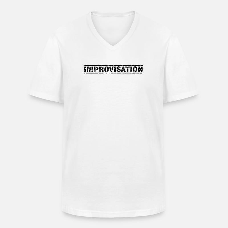 Improvisation - Männer-T-Shirt mit V-Ausschnitt - Weiß
