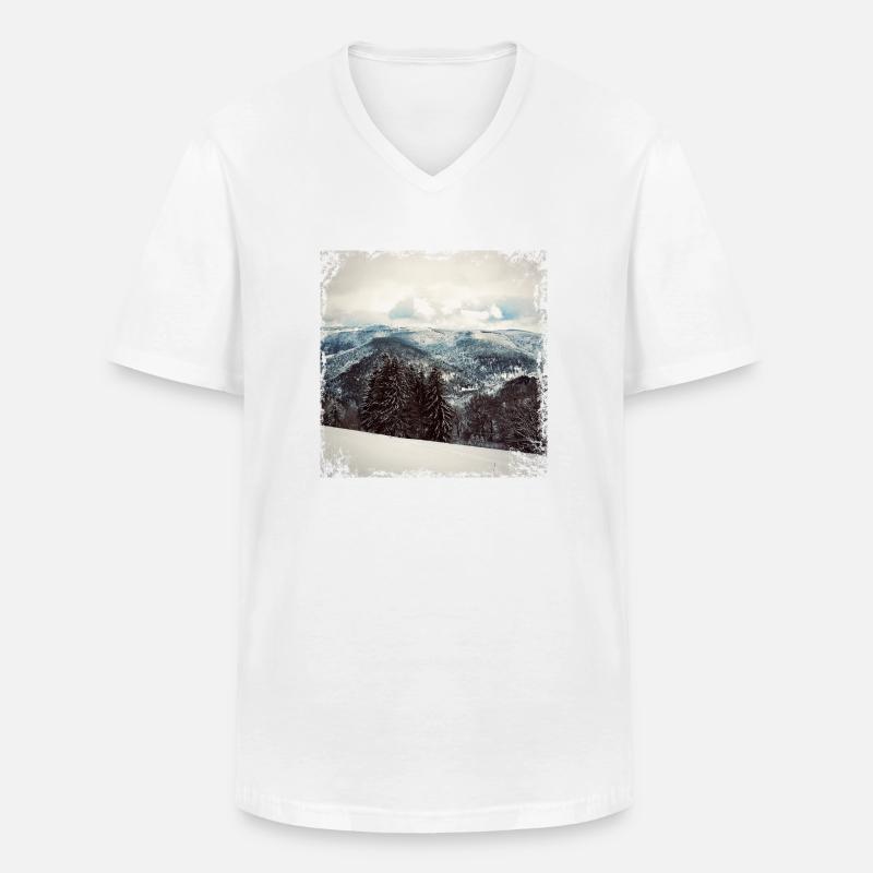 Schwarzwald - Männer-T-Shirt mit V-Ausschnitt - Weiß