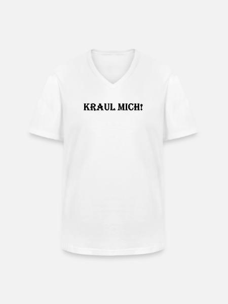 Kraul mich! - Männer-T-Shirt mit V-Ausschnitt - Weiß