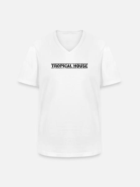 Maison tropicale - T-shirt col V Homme - blanc