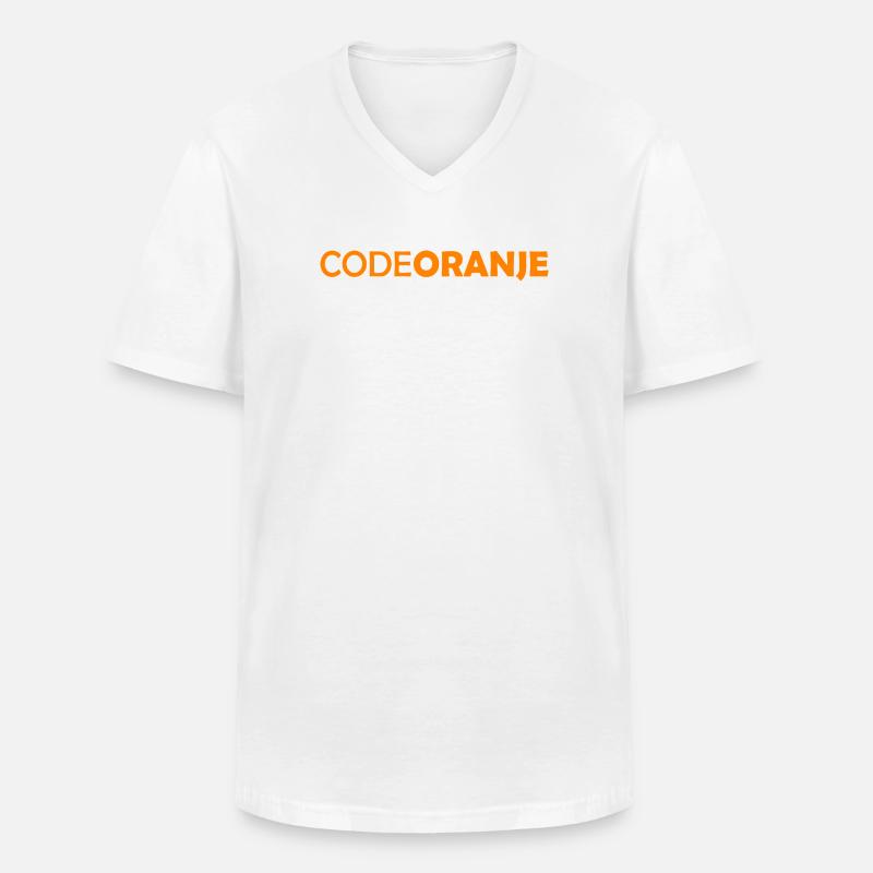 Code Oranje - Nederland - Netherlands Niederlande - Männer-T-Shirt mit V-Ausschnitt - Weiß