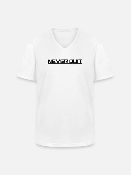 Motif d’endurance Never Quit - T-shirt col V Homme - blanc