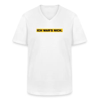 Ich war’s nich... - Männer-T-Shirt mit V-Ausschnitt - Weiß - Vorne - AI Model Male 185 light (185cm)