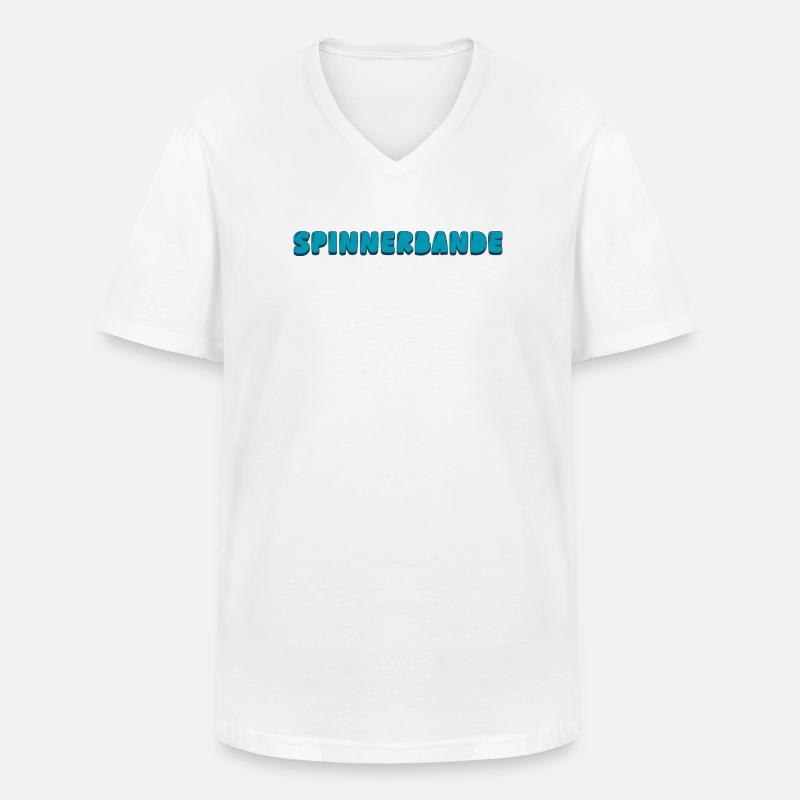 Spinnerbande - Männer-T-Shirt mit V-Ausschnitt - Weiß