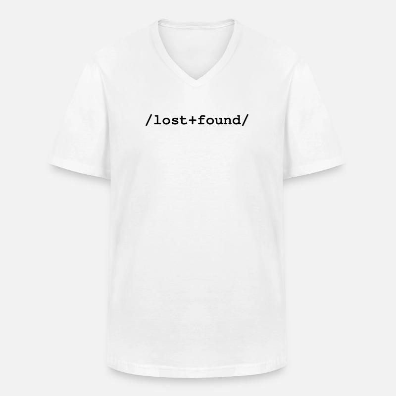 Lost+Found - Ordner /lost+found/ - Männer-T-Shirt mit V-Ausschnitt - Weiß