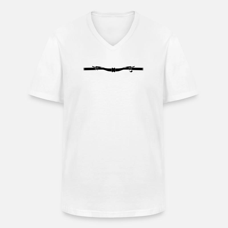 Fahrrad Lenker MTB Cockpit - Männer-T-Shirt mit V-Ausschnitt - Weiß