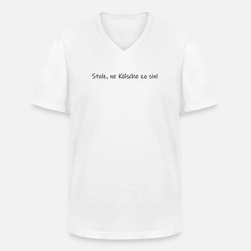 Stolz, ne Kölsche zo sin! - Männer-T-Shirt mit V-Ausschnitt - Weiß