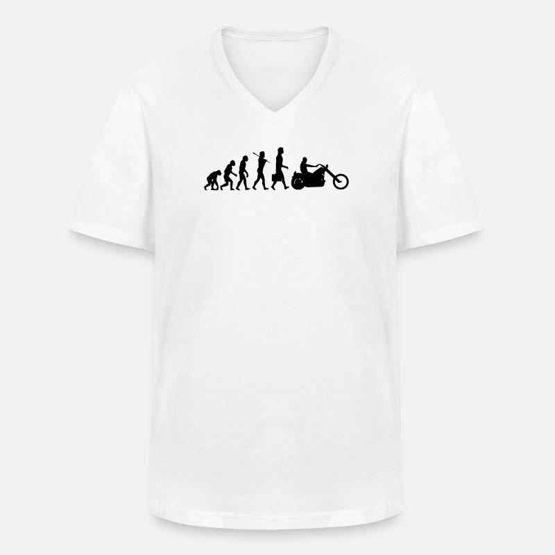 evolution_chopper - Männer-T-Shirt mit V-Ausschnitt - Weiß