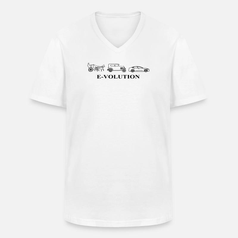 E-Volution Auto Evolution - Men's V-Neck T-Shirt - white