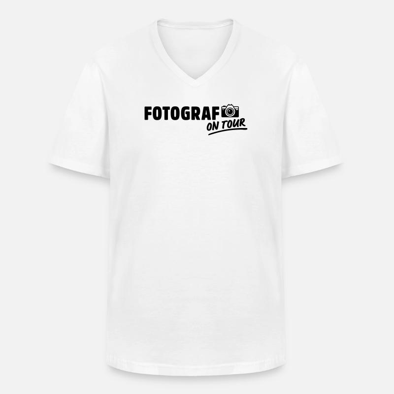 fotograf on tour - Männer-T-Shirt mit V-Ausschnitt - Weiß