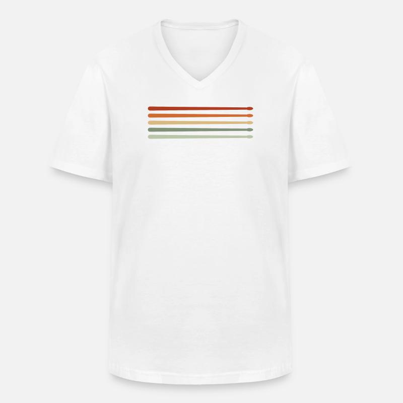 Schlagzeug Drumsticks Drummer - Männer-T-Shirt mit V-Ausschnitt - Weiß